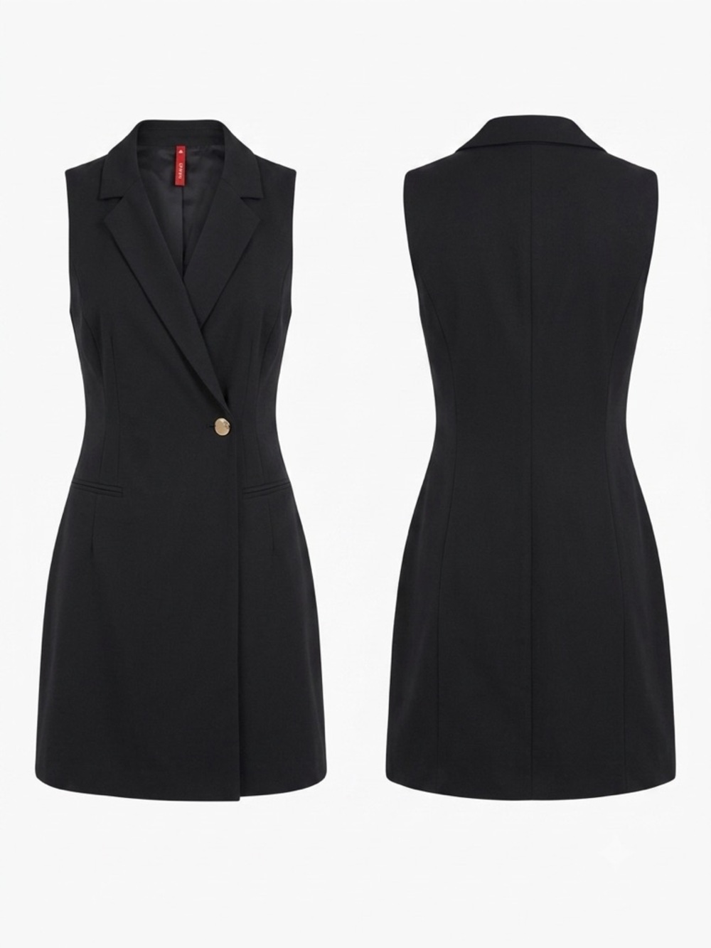 NWT Spanx Ponte Vest Dress XL Classic Black Sleeveless Blazer Blazer Dress Luxe